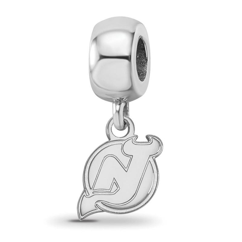 Sterling Silver Rhodium Plated Nhl Nj Devils Xs Dangle Bead Charm